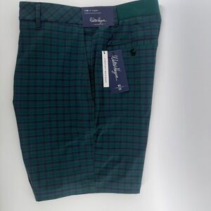 Walter Hagen Mens 36 P11 Pureflex Performance Golf Short Grn Tartan Plaid 9inNWT
